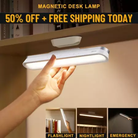  No space, no problem! This magnetic desk lamp can be placed or taken anywhere