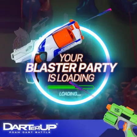 When you book a  birthday party  at Dart Em Up, youre in for an Epic Nerf Battle 