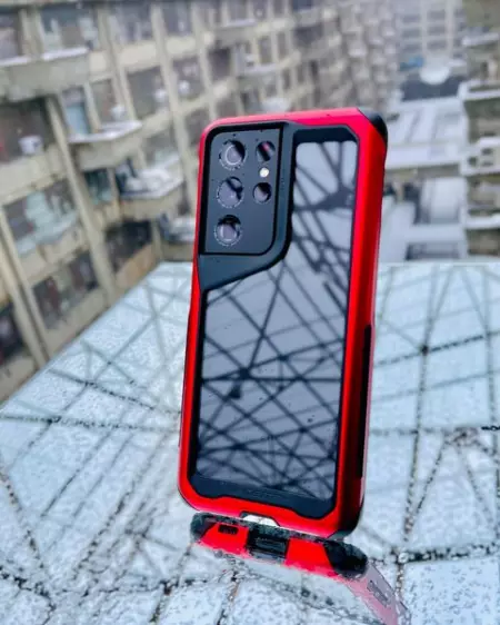 S21 Ultra 5G Phantom Black in our Clear Red Aluminum Case
ATOMIC SLIM Se