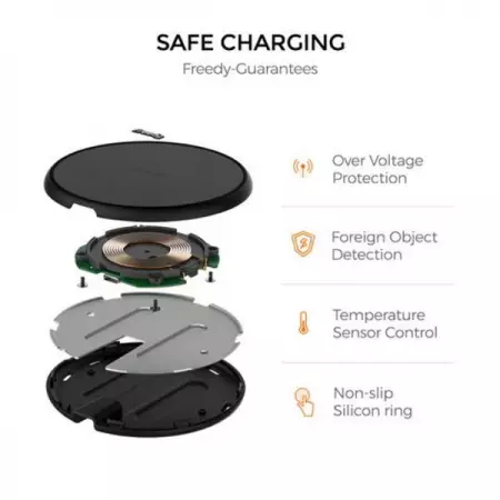 Certified Safe Wireless Charging
Our wireless charging pad doesnt only free you of c