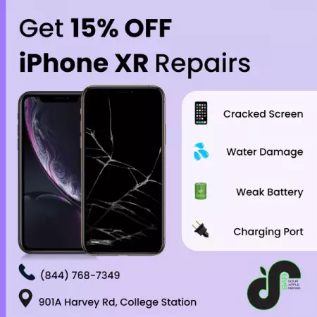  15 OFF any iPhone XR repair with appointment 

Come get your iPhone fixed at College St